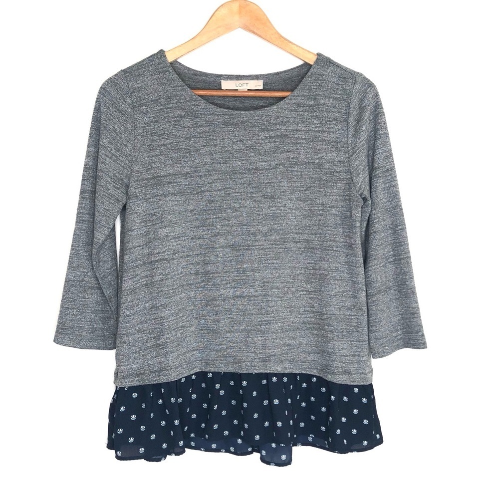 Loft layered look ruffle hem top